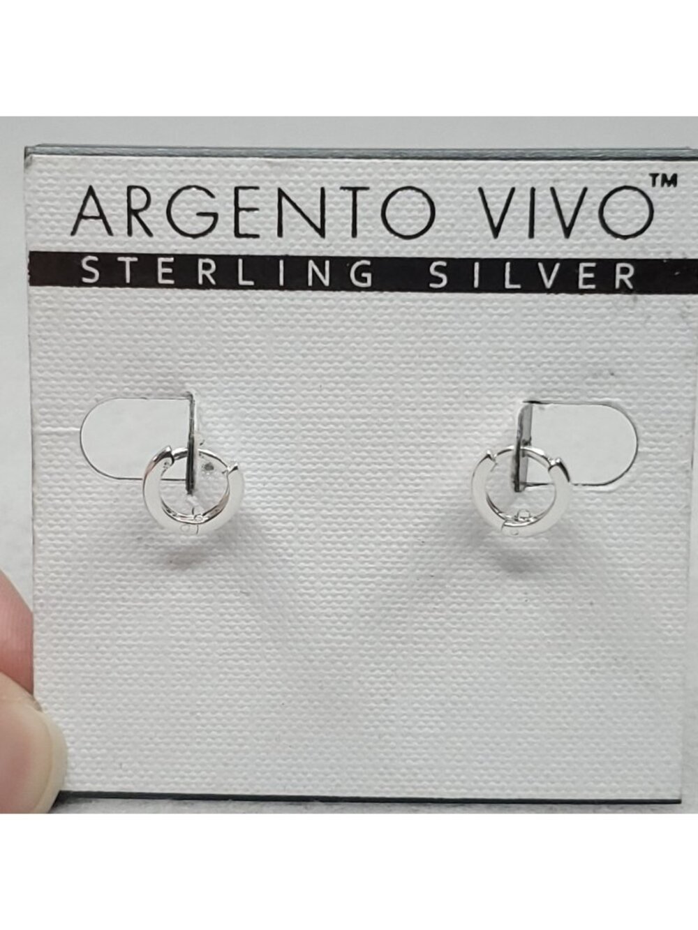 Argento Vivo Sterling Silver Earrings Hoop Huggies Dainty 3/8"